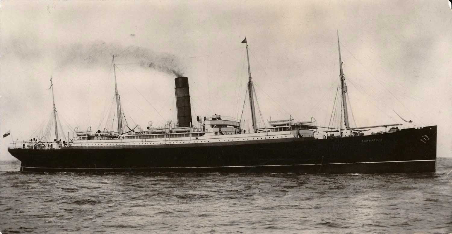 Historic broadside photograph of RMS Carpathia